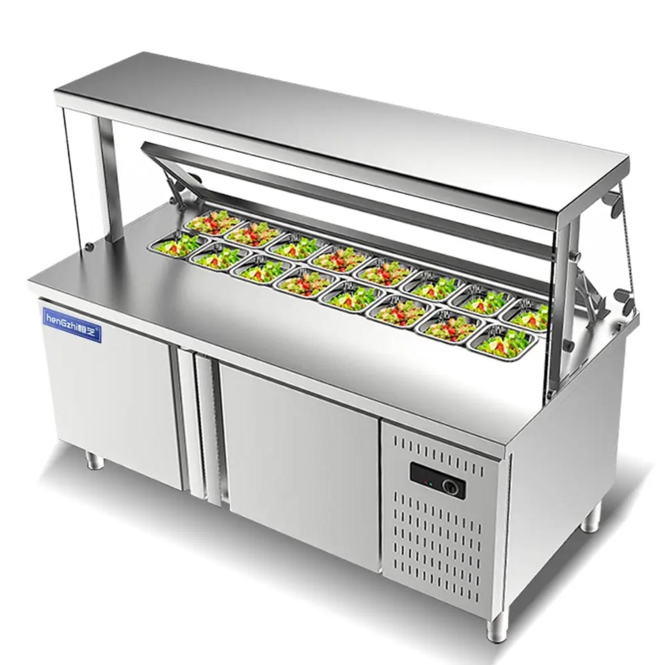 Commercial Counter Top Salad Bar Refrigerator
